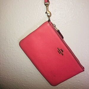Coach Coral Leather Wristlet